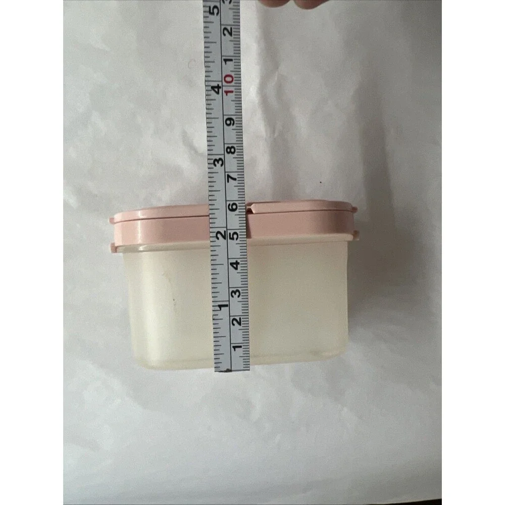 Lot 8 pieces of Vintage Tupperware Modular Mates w/Pink Lids Cereal Juice Spices